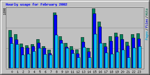 Hourly usage for February 2002