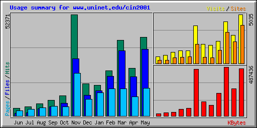 Usage summary for www.uninet.edu/cin2001