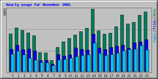 Hourly usage for November 2001